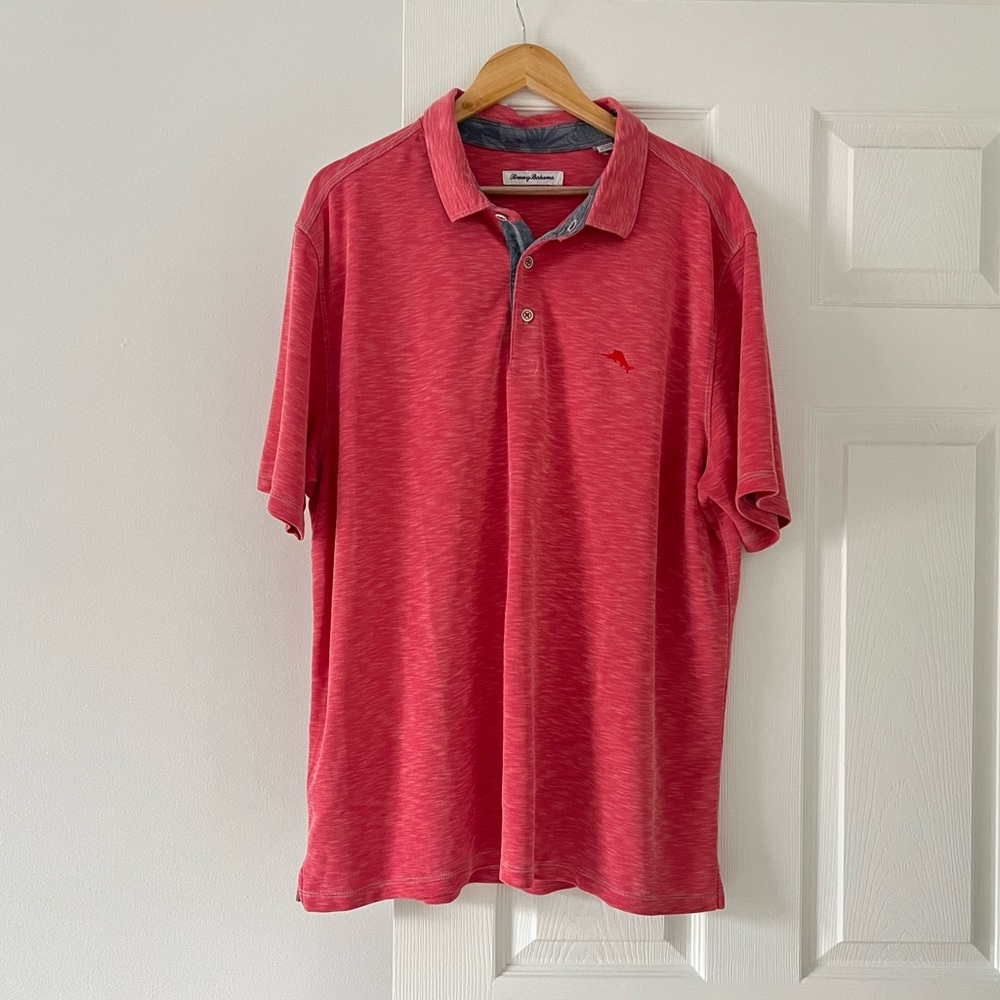 Tommy Bahama pink coral mens polo shirt size XXL